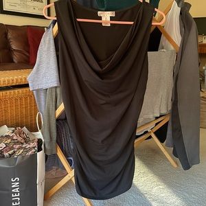 Black scoop neck blouse